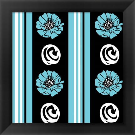 Framed Bold Turquoise Flower XII Print