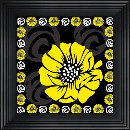 Framed Bold Yellow Flower X Print
