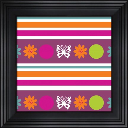 Framed Butterflies and Blooms Lively VIII Print