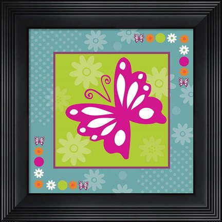 Framed Butterflies and Blooms Lively XII Print