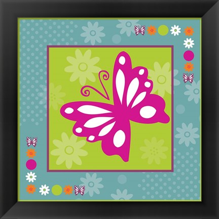 Framed Butterflies and Blooms Lively XII Print