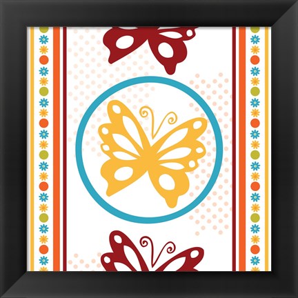 Framed Butterflies and Blooms Playful IX Print