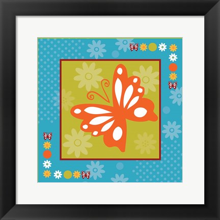 Framed Butterflies and Blooms Playful XII Print