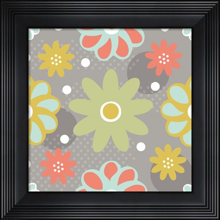 Framed Butterflies and Blooms Tranquil IV Print