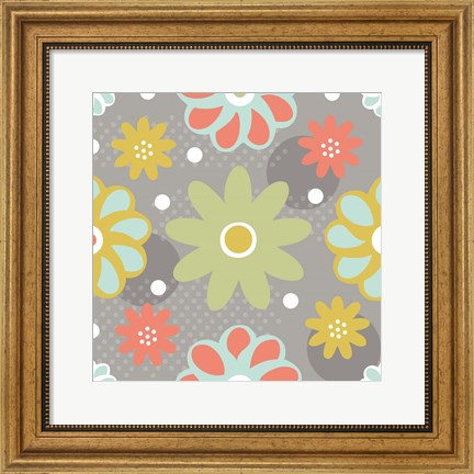 Framed Butterflies and Blooms Tranquil IV Print