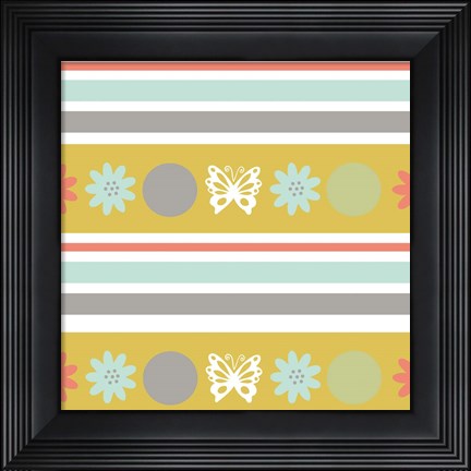 Framed Butterflies and Blooms Tranquil VIII Print