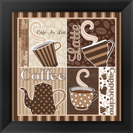 Framed Cafe Au Lait Cocoa Latte XIII Print