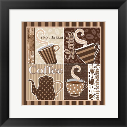 Framed Cafe Au Lait Cocoa Latte XIII Print