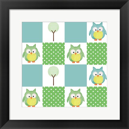 Framed Hoot Blue VII Print