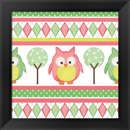 Framed Hoot Pink IV Print