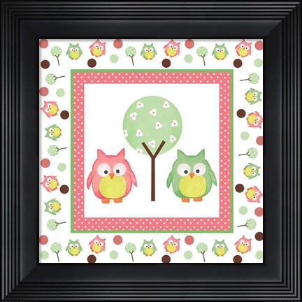 Framed Hoot Pink XII Print
