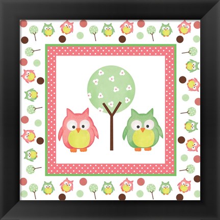 Framed Hoot Pink XII Print