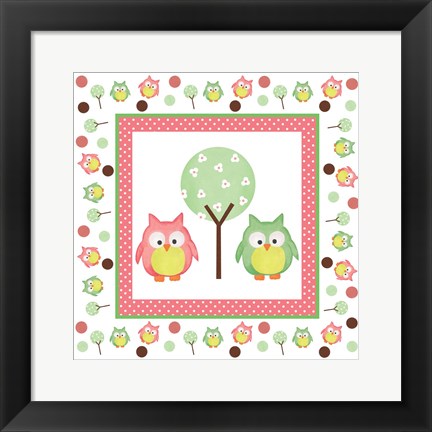 Framed Hoot Pink XII Print