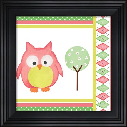 Framed Hoot Pink VI Print
