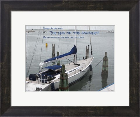 Framed Blue Sail Boat Print