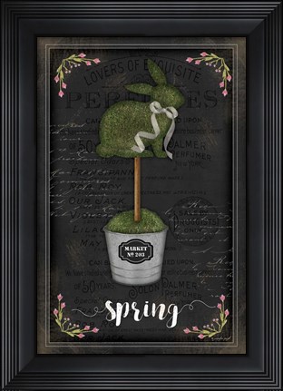 Framed Topiary Bunny Print