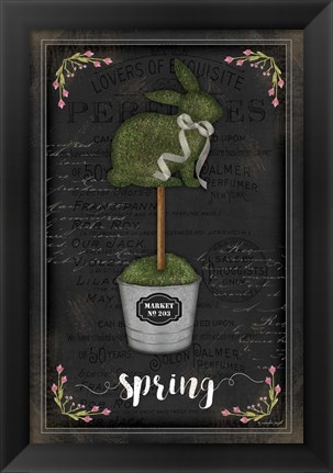 Framed Topiary Bunny Print