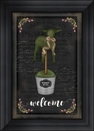 Framed Topiary Lamb Print