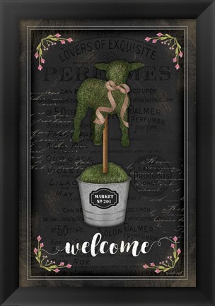 Framed Topiary Lamb Print