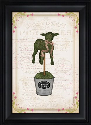 Framed Topiary Lamb Print