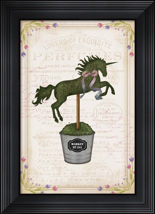 Framed Topiary Unicorn II Print