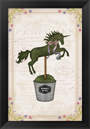 Framed Topiary Unicorn II Print