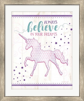 Framed Believe Unicorn Print