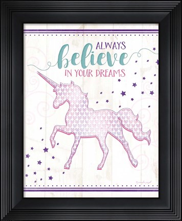 Framed Believe Unicorn Print