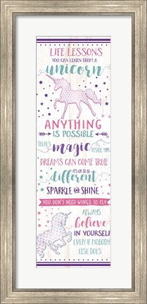 Framed Life Lessons from a Unicorn Print