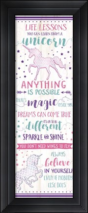 Framed Life Lessons from a Unicorn Print