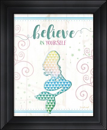 Framed Believe Mermaid Print