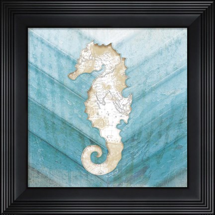Framed Coastal Seahorse Print
