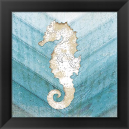 Framed Coastal Seahorse Print