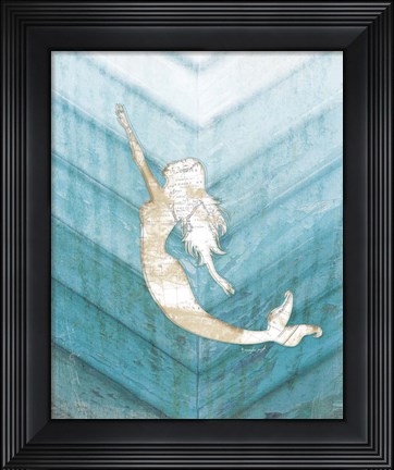 Framed Coastal Mermaid I Print