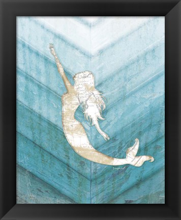 Framed Coastal Mermaid I Print