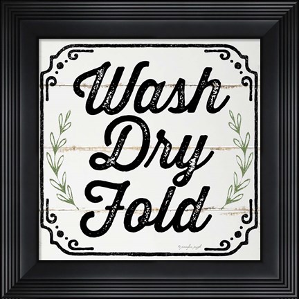 Framed Wash, Dry, Fold, II Print