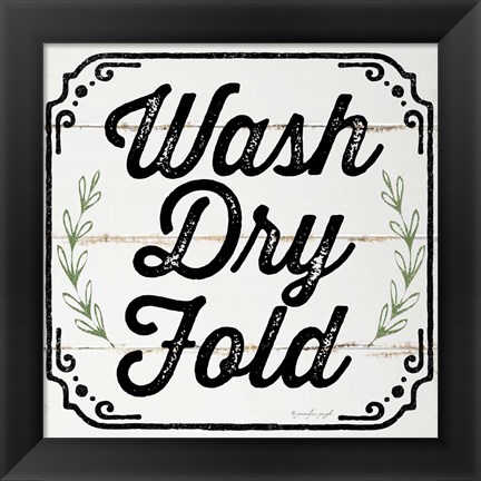 Framed Wash, Dry, Fold, II Print