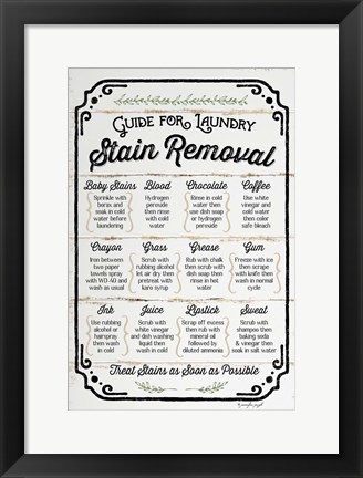 Framed Stain Removal Guide Print