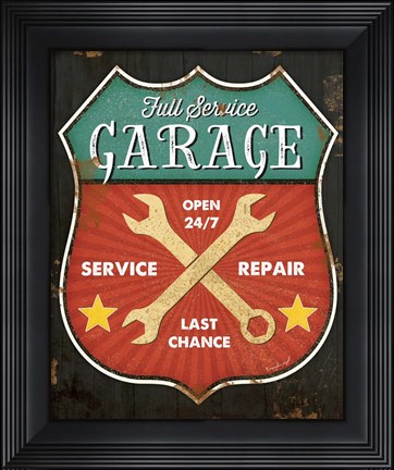Framed Full Service Garage Print