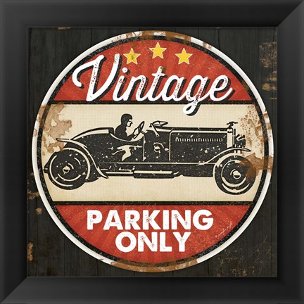 Framed Vintage Parking Print