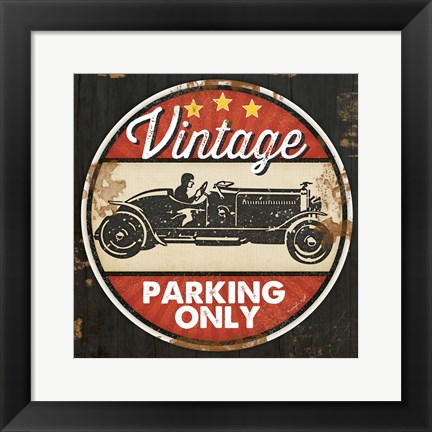 Framed Vintage Parking Print