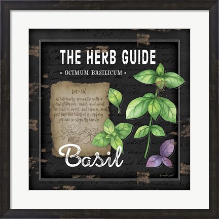 Framed Herb Guide Basil Print