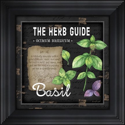 Framed Herb Guide Basil Print