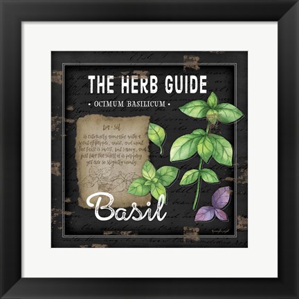 Framed Herb Guide Basil Print