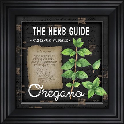 Framed Herb Guide Oregano Print