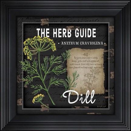 Framed Herb Guide Dill Print
