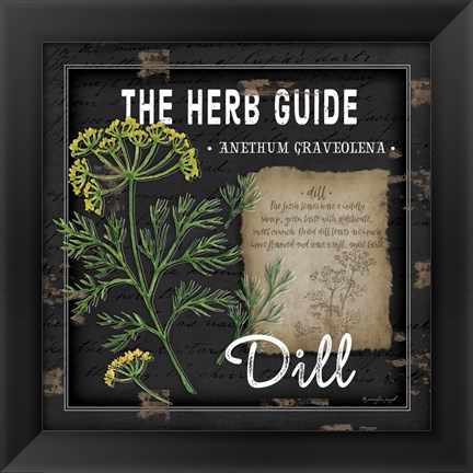 Framed Herb Guide Dill Print