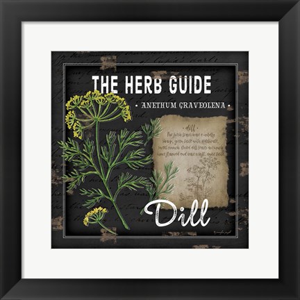 Framed Herb Guide Dill Print