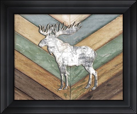 Framed Lodge Moose Print