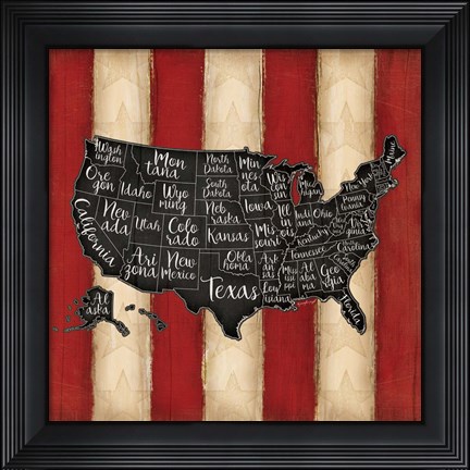 Framed United States II Print